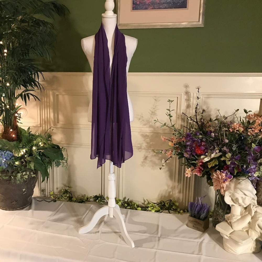 Purple chiffon scarf